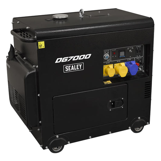 Sealey 7000W Diesel Generator 4-Stroke Engine 110/230V Running Time 9h DG7000