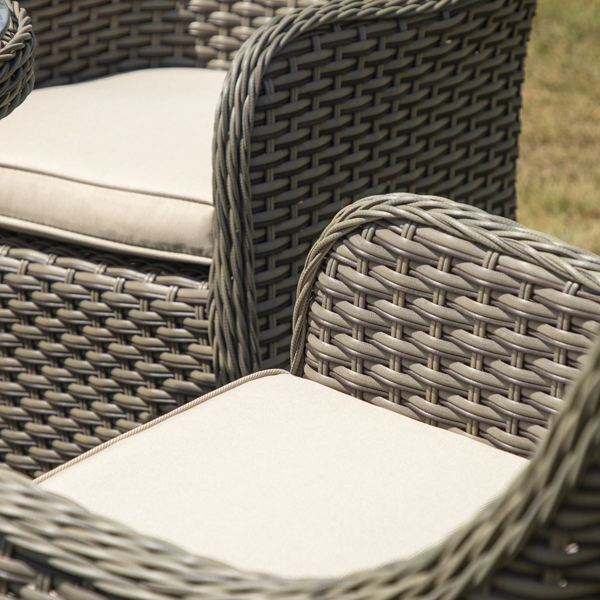 Sealey Dellonda Chester Rattan Wicker Outdoor Dining Set with Tempered Glass Tabletop 3pc DG86