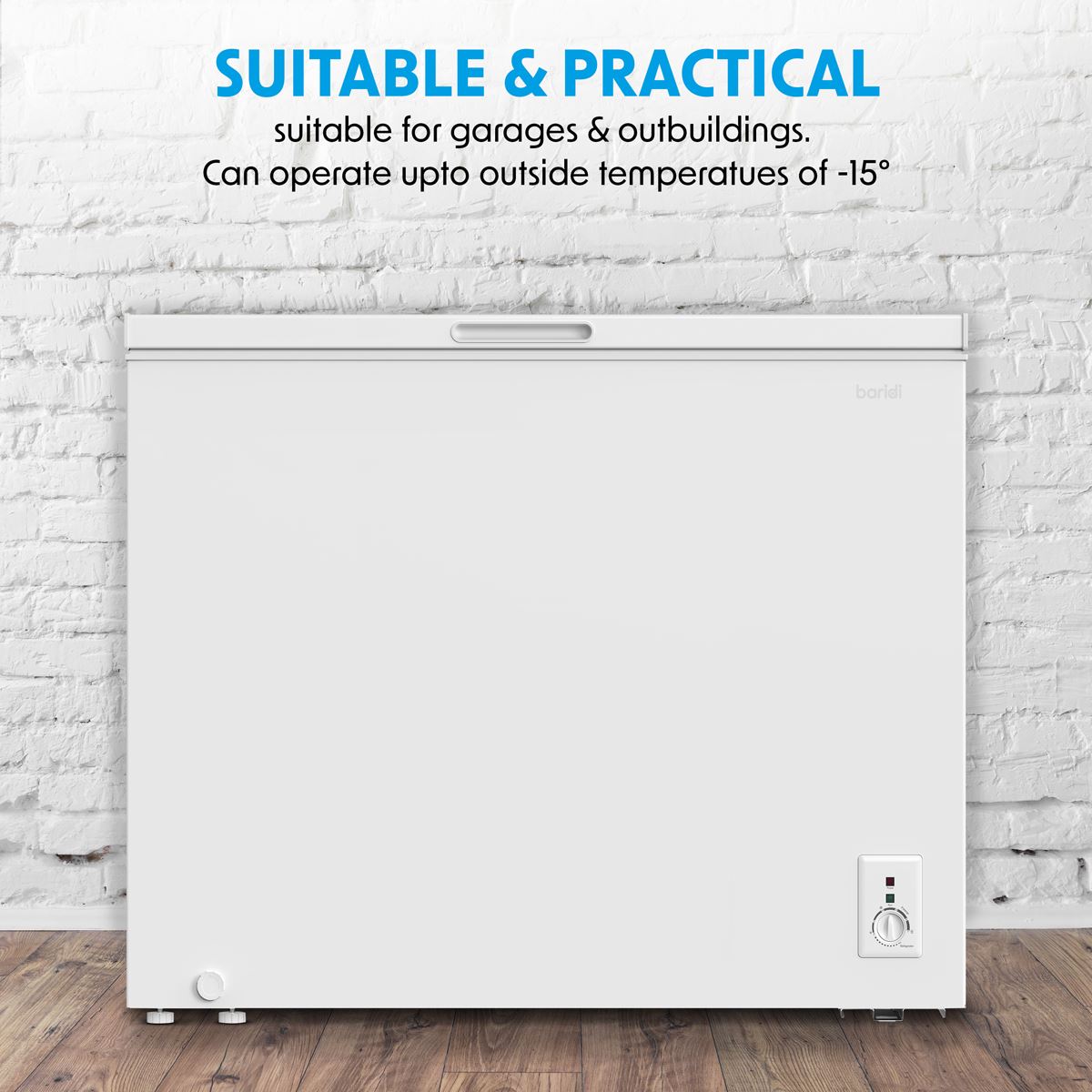 Sealey Baridi Chest Freezer 199L -12 to -24C Adjustable Thermostat White DH111