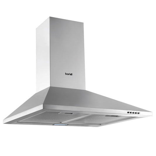 Baridi 60cm Chimney Style Cooker Hood with Carbon Filters Stainless Steel DH126