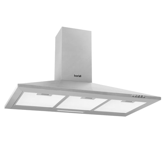 Baridi 90cm Chimney Style Cooker Hood with Carbon Filters Stainless Steel DH127