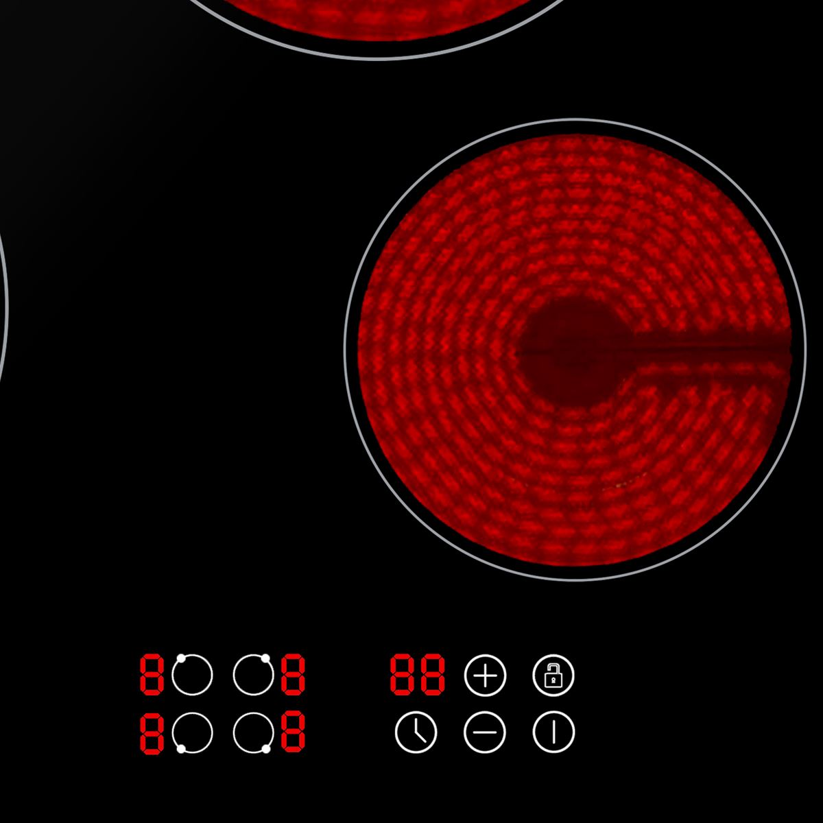 Baridi Built In Ceramic Hob 4 Cooking Zone Black Glass 6000W Touch Control DH131
