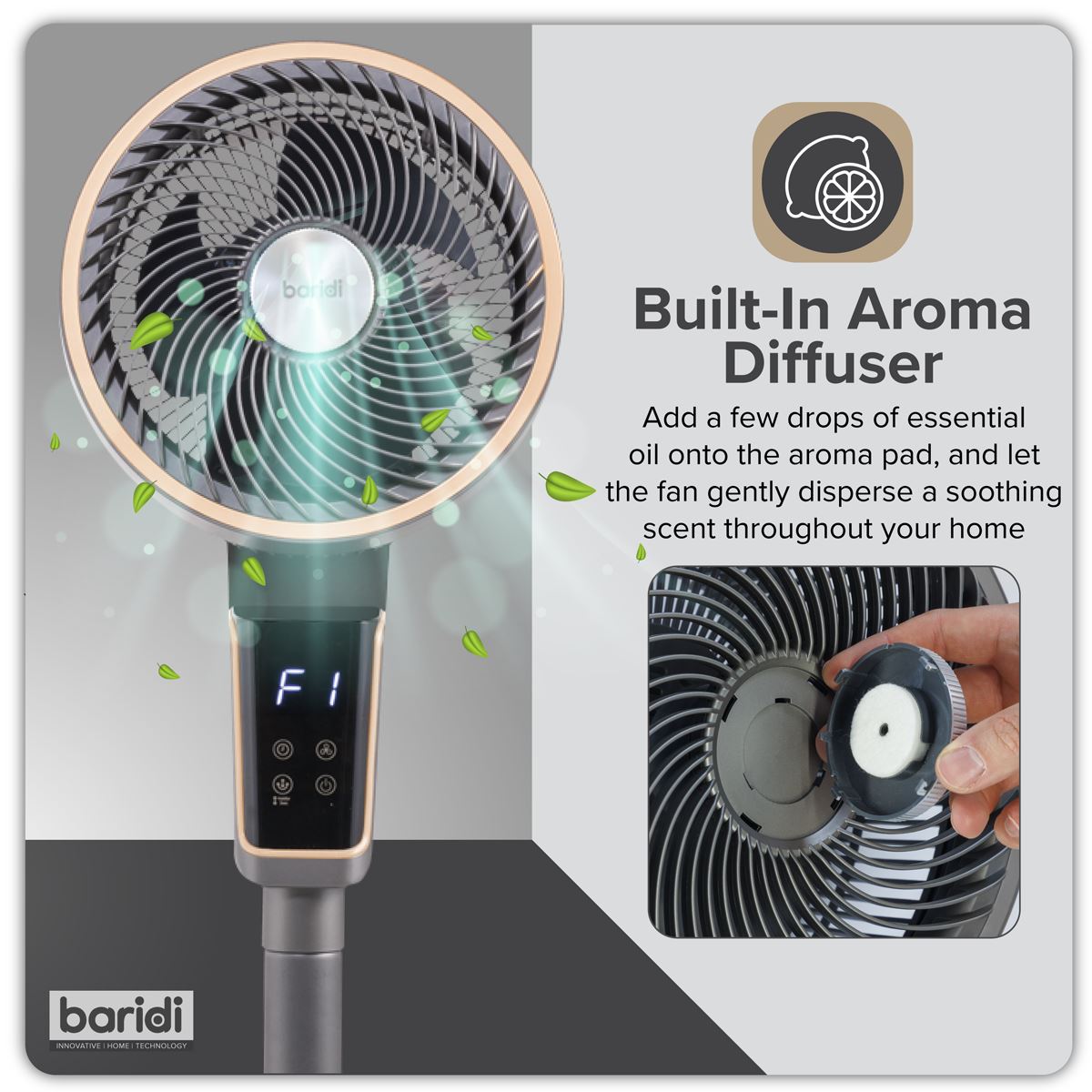 Sealey Baridi Pedestal Fan with Remote Control & 12hr Timer 12" - Grey DH141