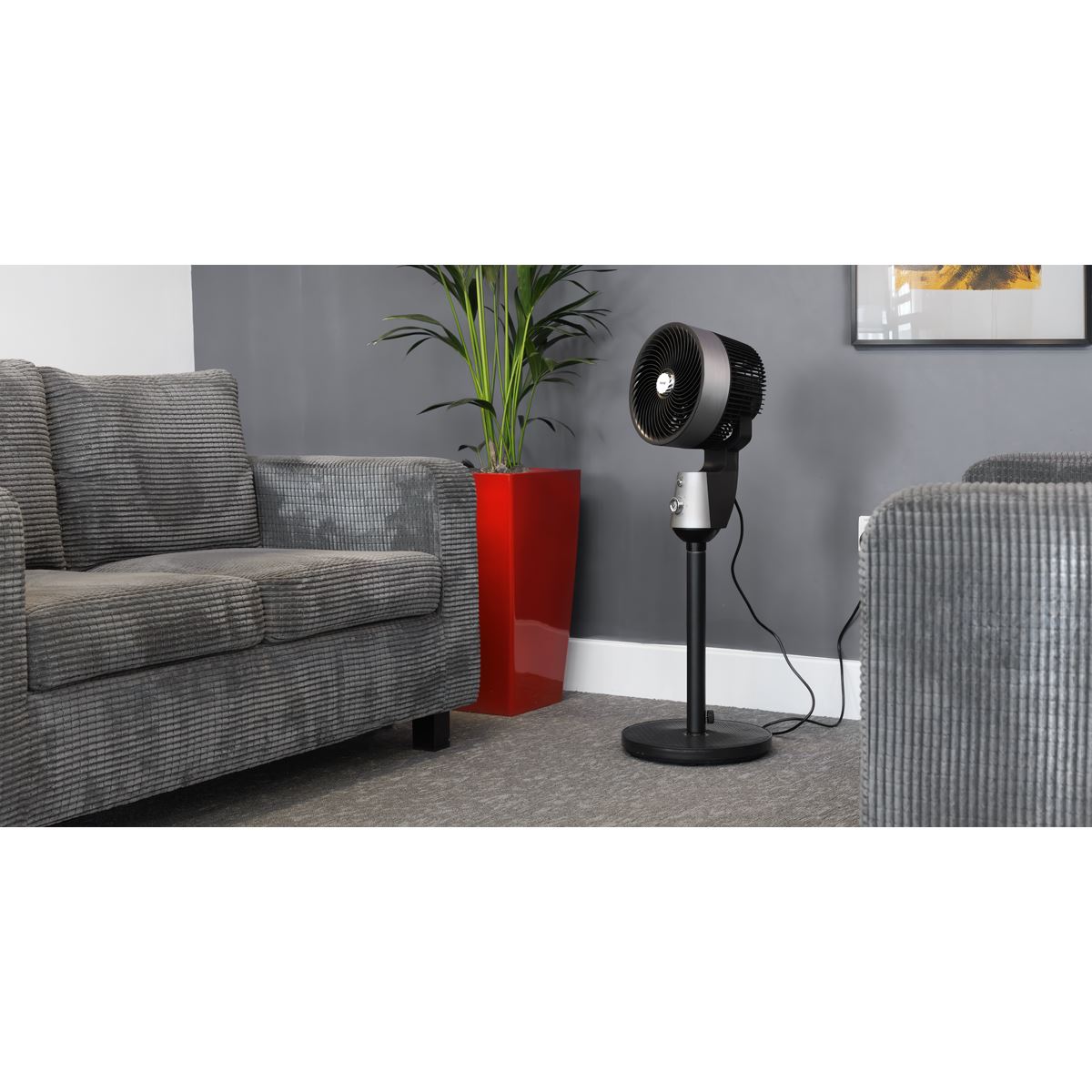 Sealey Baridi Pedestal Fan with Manual Control 10" - Grey DH142