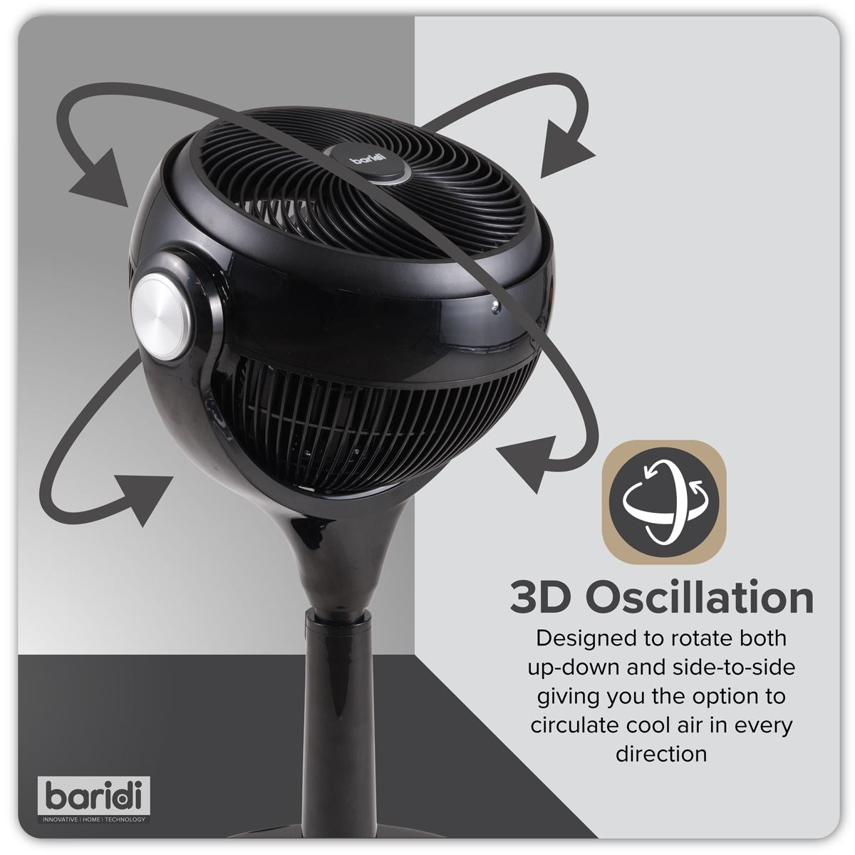 Sealey Baridi Pedestal Fan with Remote Control 10" Black 230V - 50Hz DH143