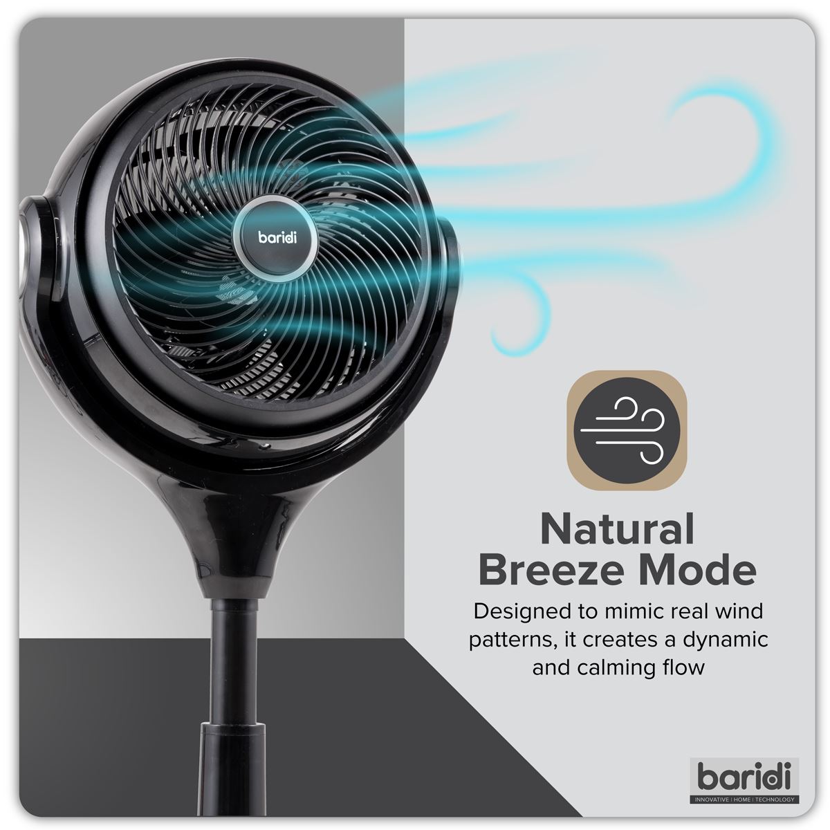Sealey Baridi Pedestal Fan with Remote Control 10" Black 230V - 50Hz DH143