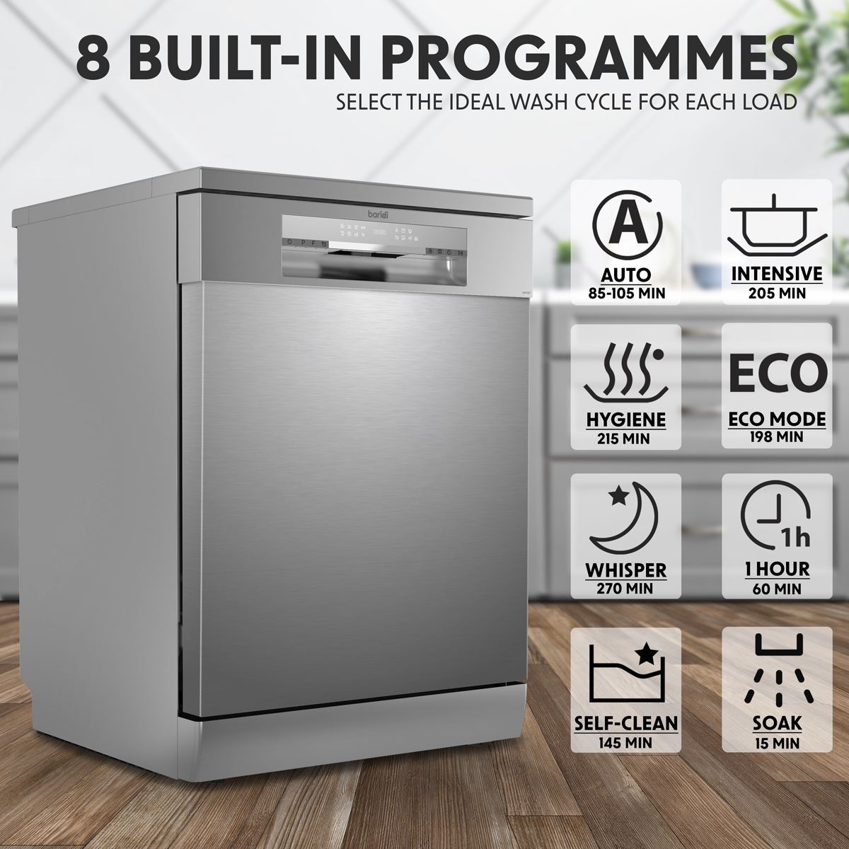 Sealey Baridi Freestanding Dishwasher Full Size Standard 60cm Wide DH167