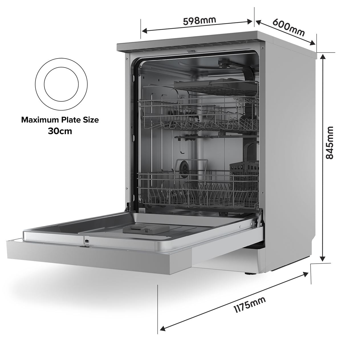 Sealey Baridi Freestanding Dishwasher Full Size Standard 60cm Wide DH167
