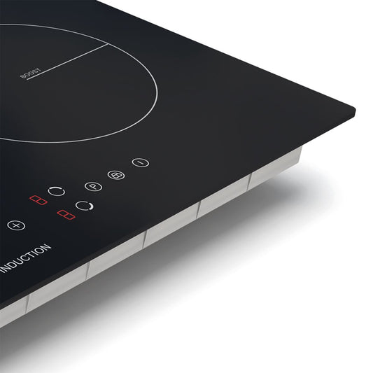 Sealey Baridi 60cm Built-In Induction Hob with Bridge Zone, 4 Cooking Zones, 2800W, Boost Function, 9 Power Levels, Touch Control & Timer DH178