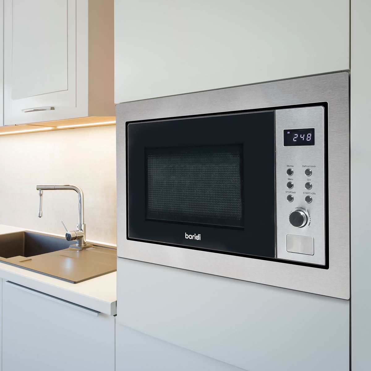 Sealey Baridi 25L Integrated Microwave Oven & Grill 900W Stainless Steel DH197