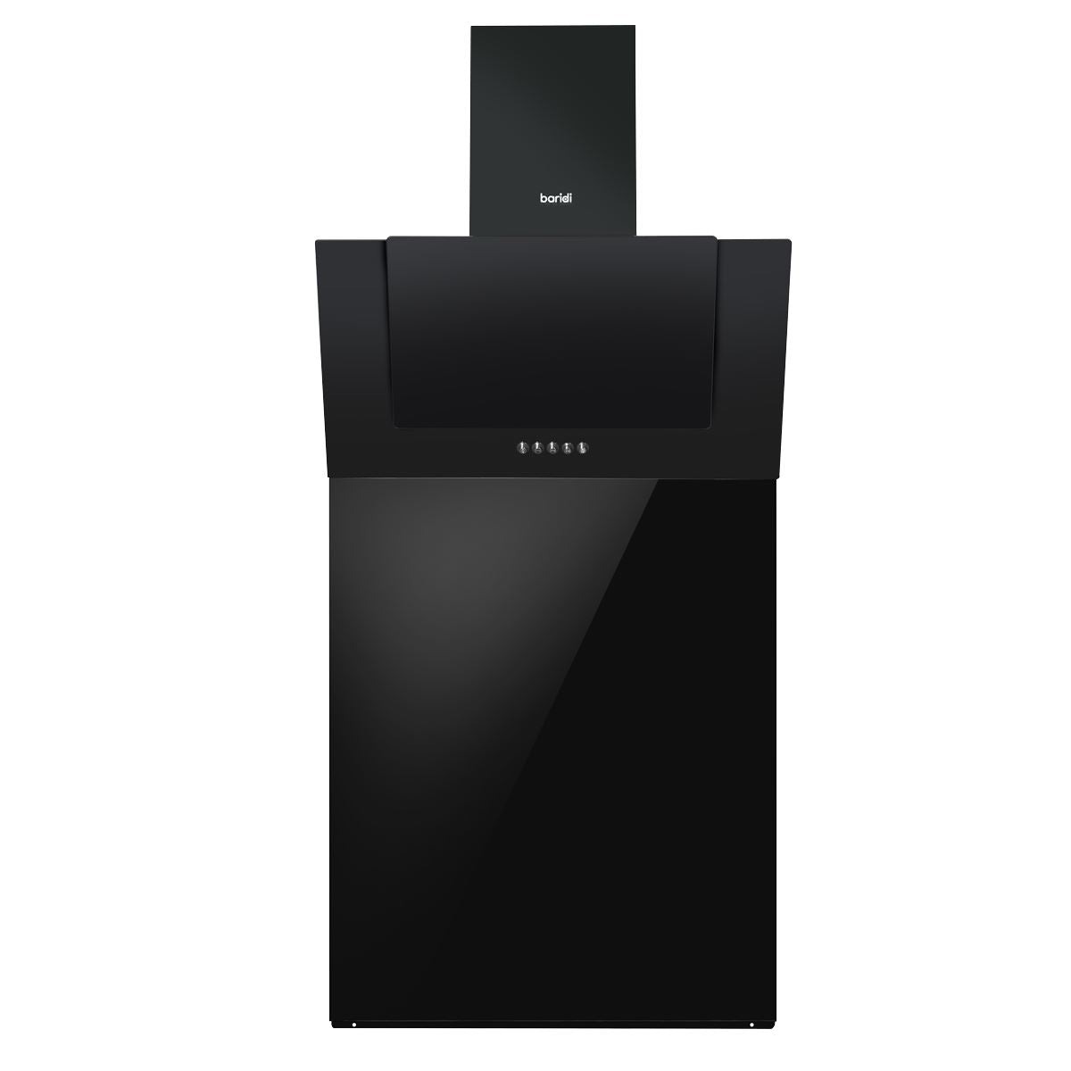 Sealey Baridi Angled Chimney Cooker Hood with Carbon Filters, LED Lamp & Splashback - Black Glass DH210