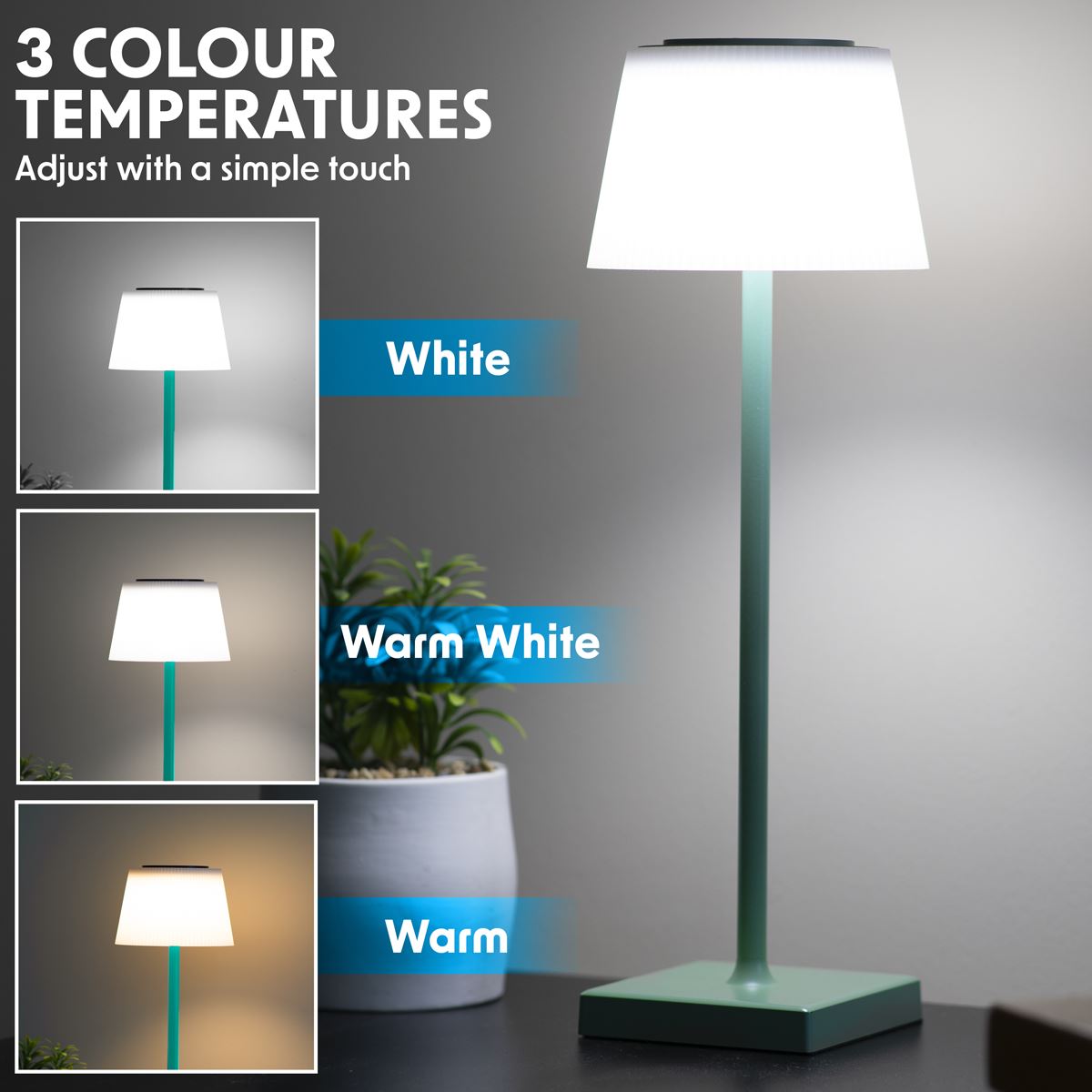Sealey Dellonda Rechargeable Table Lamp Home Office Restaurant RGB Colour DH214