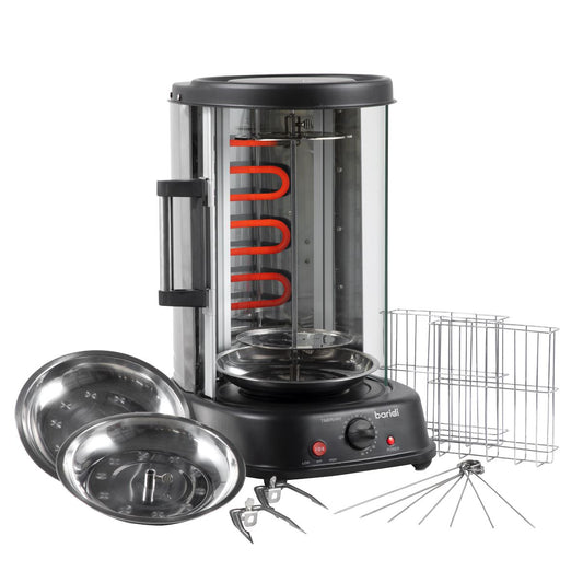 Baridi Rotisserie Grill Kebabs Gyros Skewers Roasts 1500W 21L Black 230V DH216