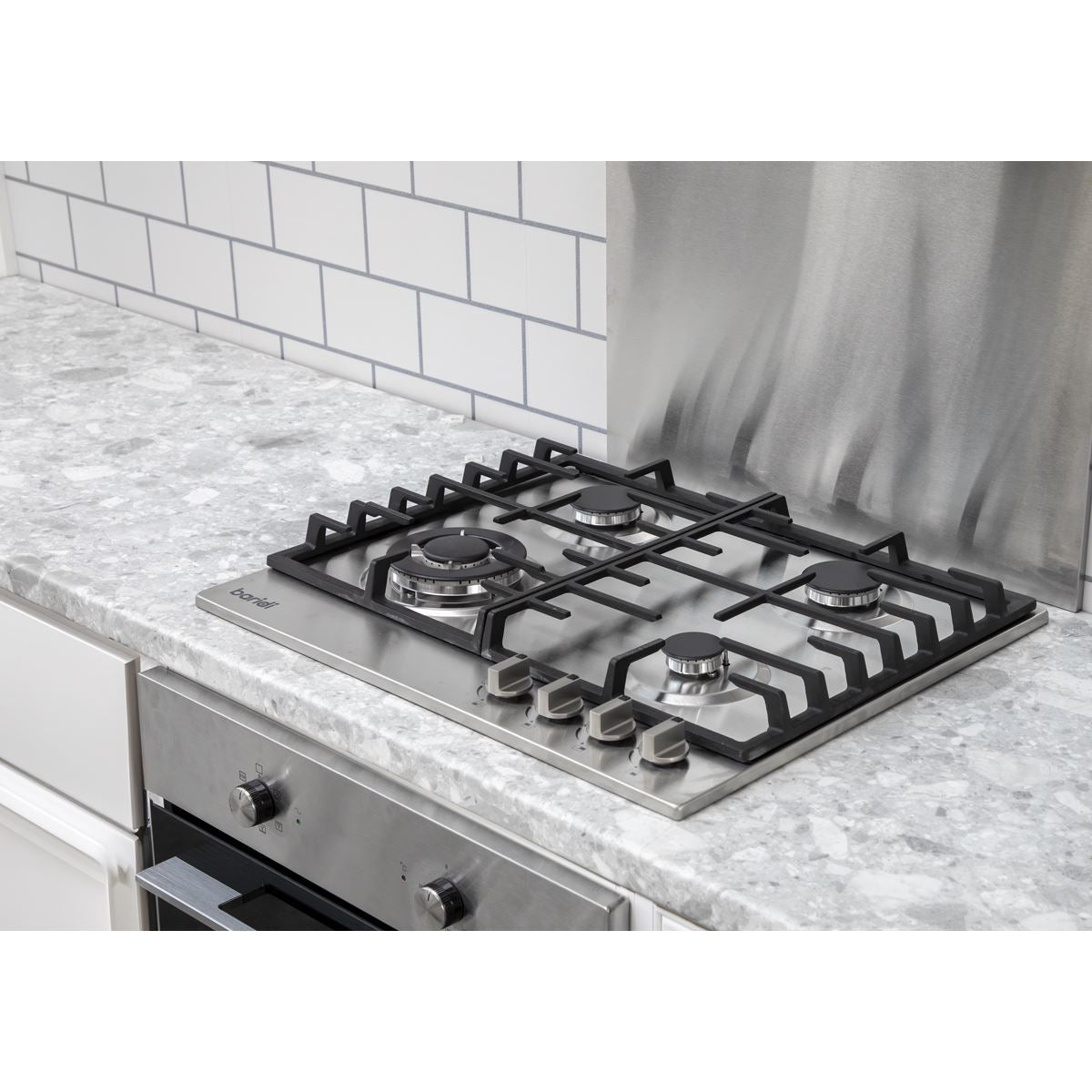 Baridi Gas Hob with 4 Cooking Zones 60cm Stainless Steel 8kW DH225