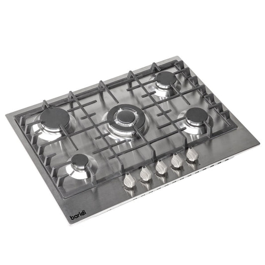 Baridi Gas Hob 5 Cooking Zones Stainless Steel W x D x H - 70 x 51 x 4 DH227