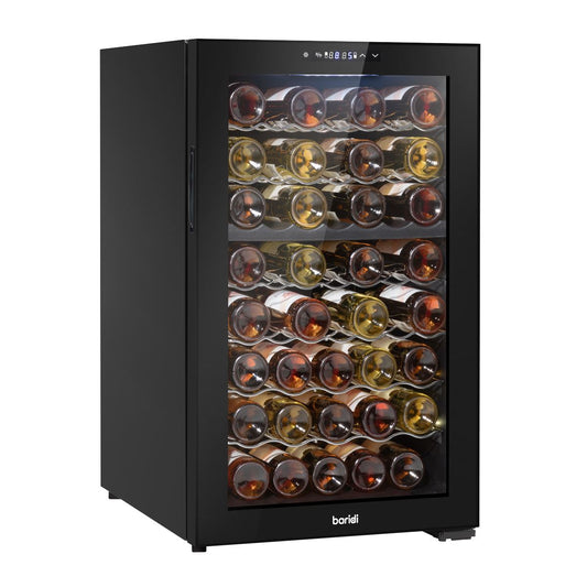Baridi 52 Bottle Dual Zone Wine Cooler Fridge Touch Screen LED  Black DH236