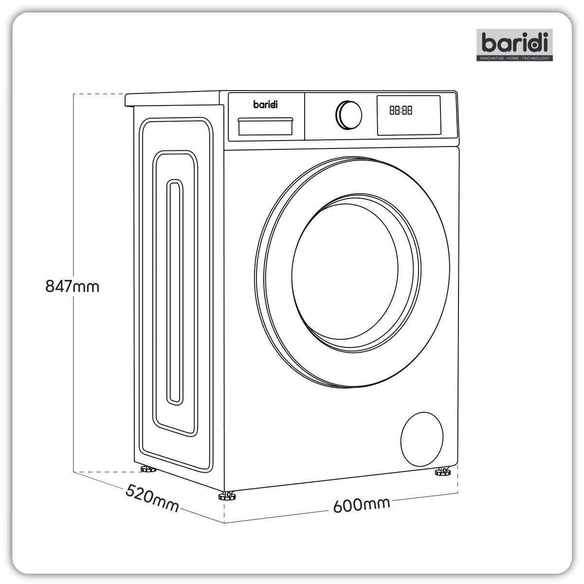 Sealey 8kg Washing Machine, Front Loading, 1400rpm Energy Rating A � White DH262