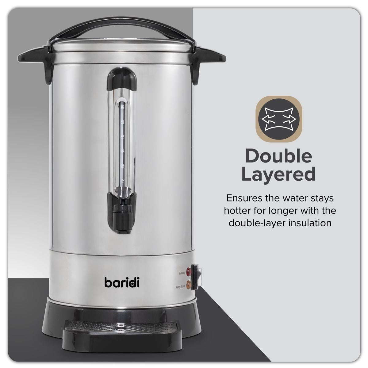 Sealey Baridi Hot Water Boiler Tea Urn 10L Capacity Stainless Steel DH269