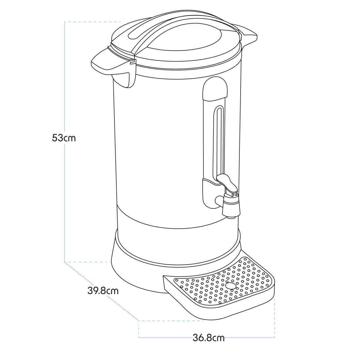 Sealey Baridi Hot Water Boiler, Tea Urn, 20L Capacity, Stainless Steel DH270