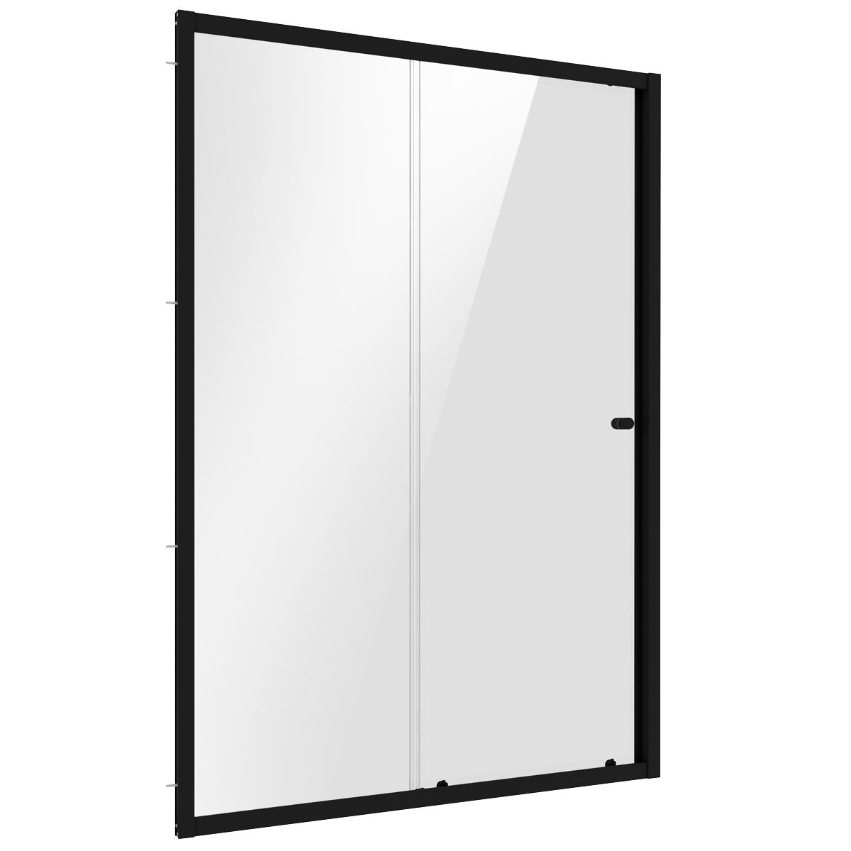 Baridi Sliding Shower Door 1200 x 1850mm 6mm Glass Reversible Black DH295