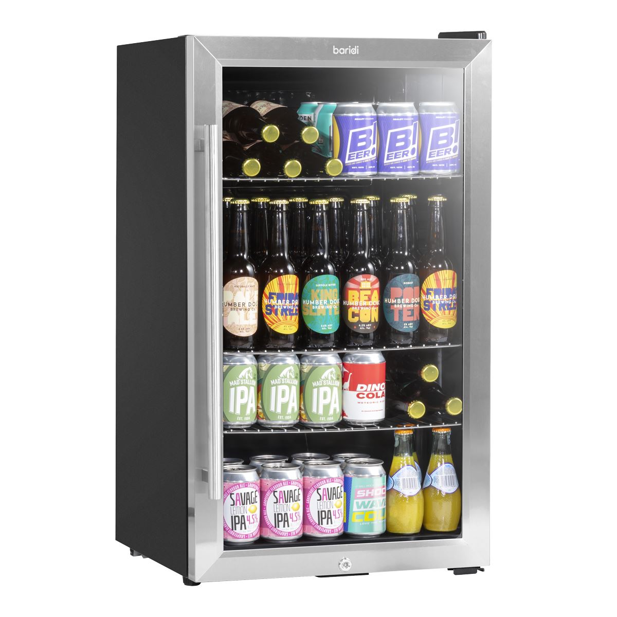 Sealey Baridi Wine Beer & Drinks Fridge 85L Capacity Stainless Steel 240V DH31