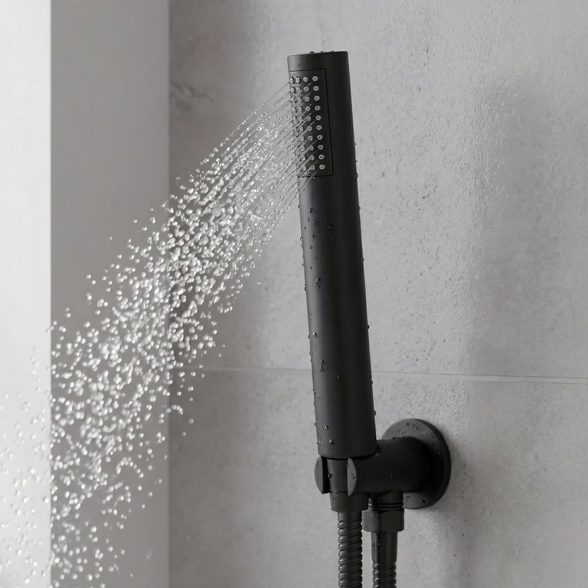 Sealey Concealed Thermostatic Shower Set, 20cm Round Head & Hand Shower - Black DH319