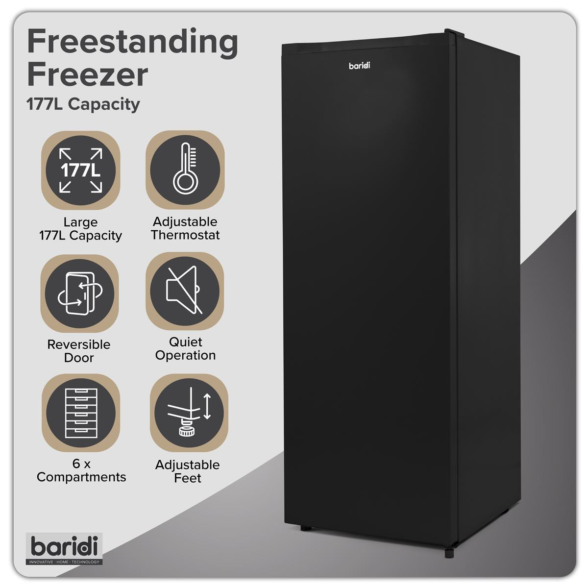 Sealey Freestanding Tall Freezer 177L Capacity � Black DH325