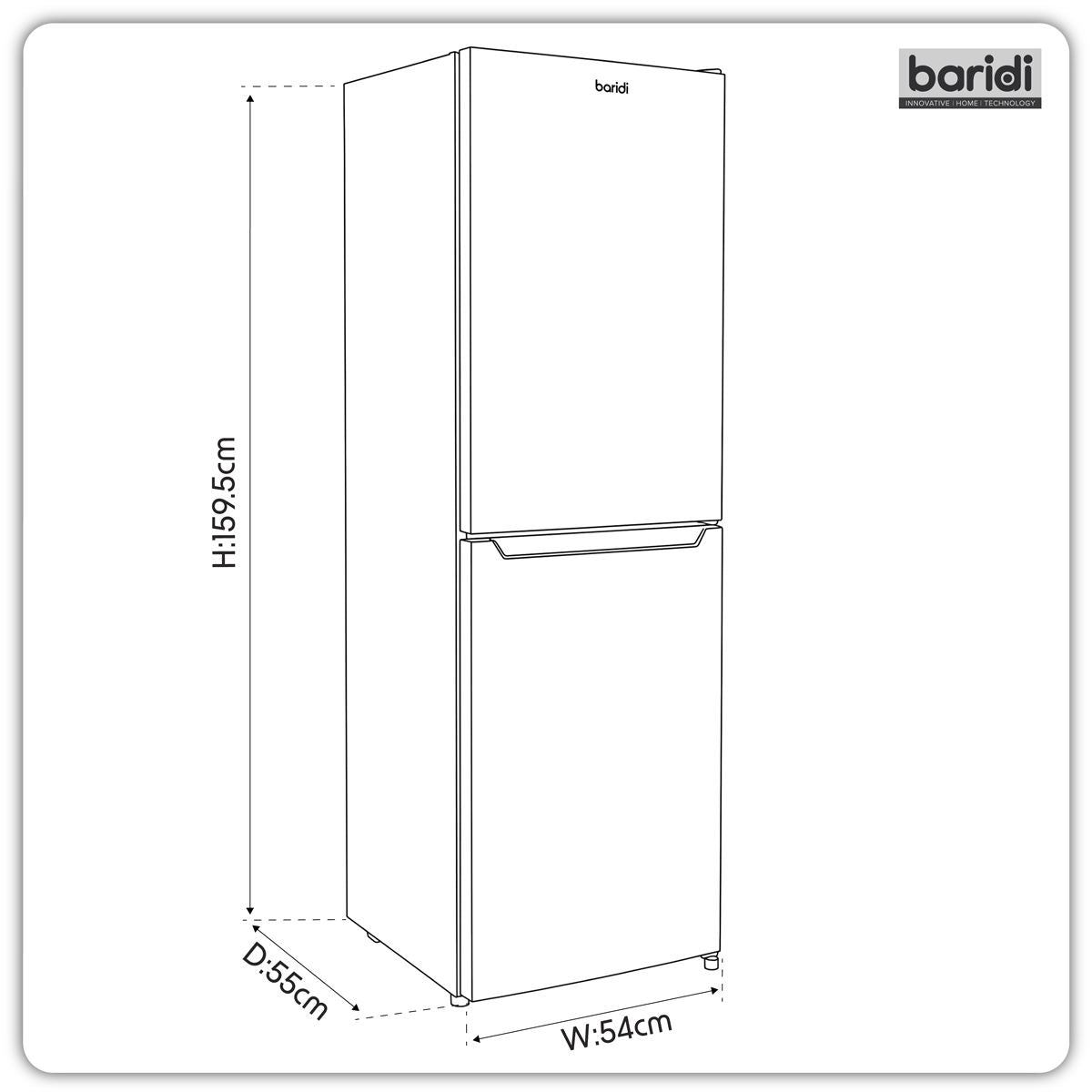 Sealey Baridi 60/40 Smart Frost Fridge Freezer 227L Capacity � Black DH327
