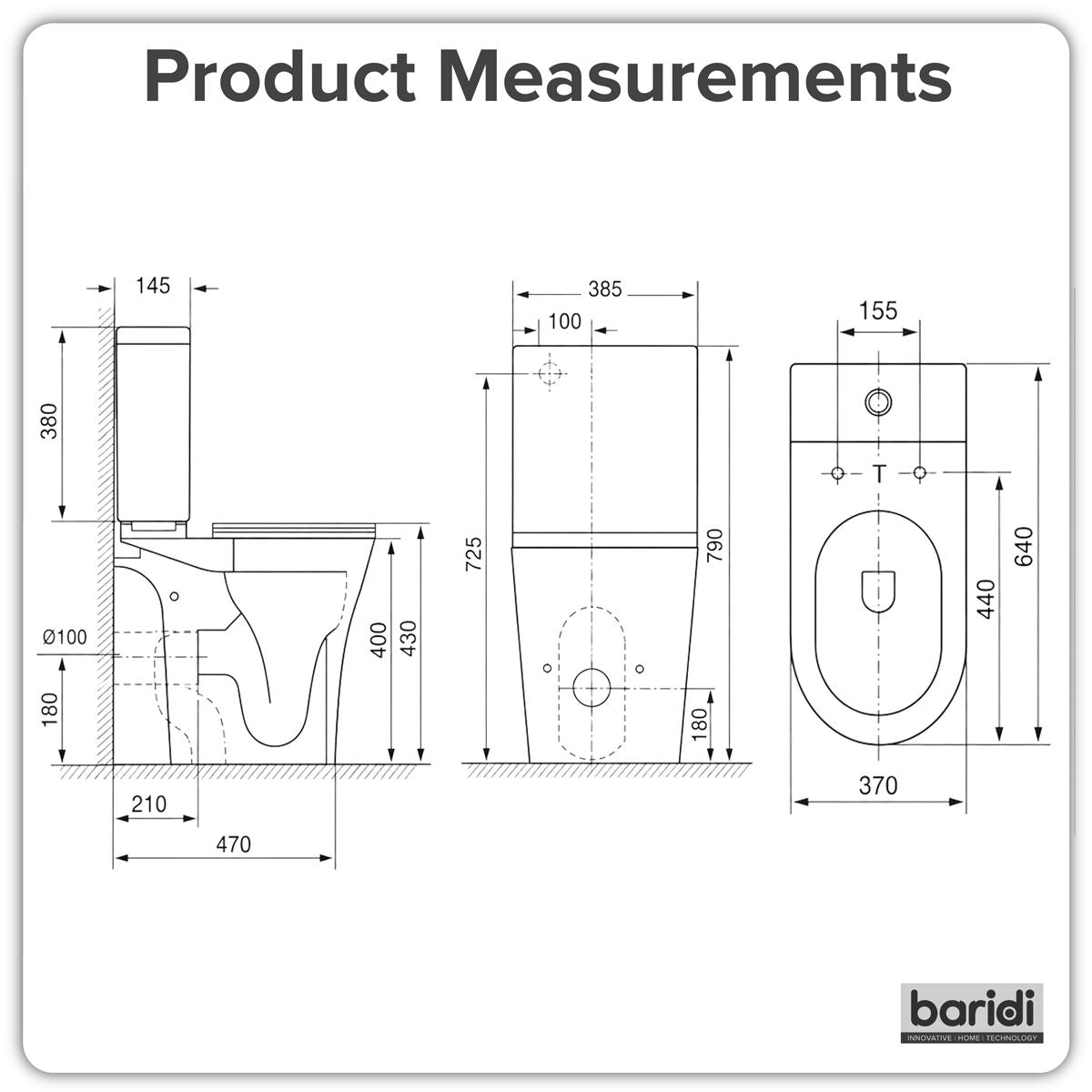 Sealey Baridi Close-Coupled Toilet with Soft Close Seat, Dual Flush Cistern & Rimless Flush � White DH332