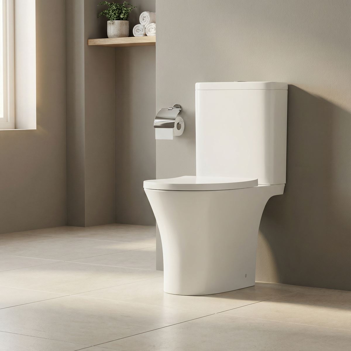 Sealey Baridi Close-Coupled Toilet with Soft Close Seat, Dual Flush Cistern & Rimless Flush � White DH332