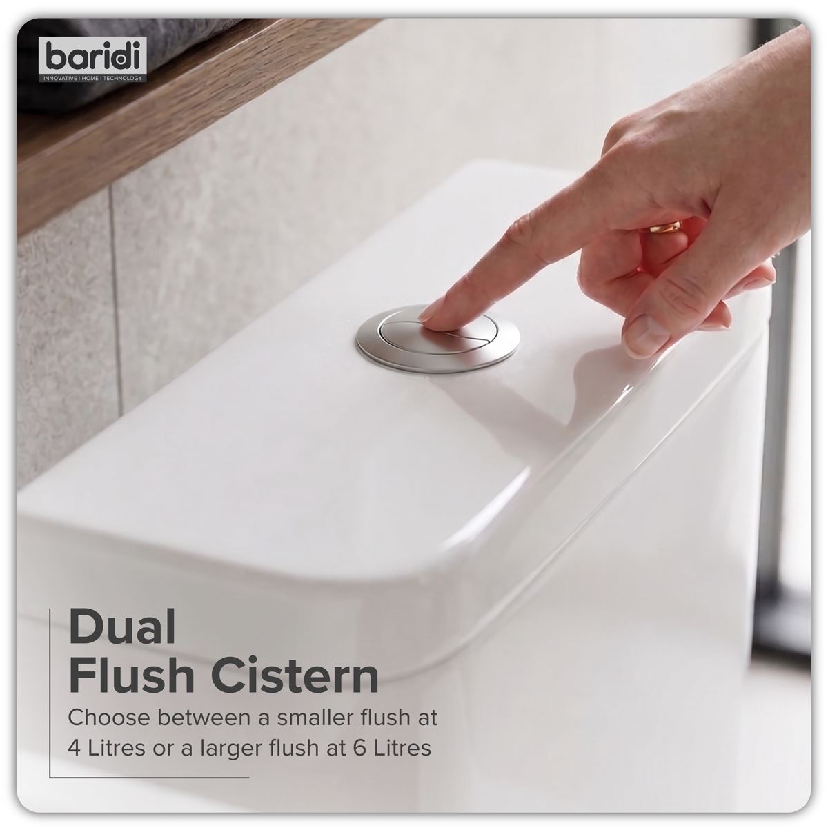 Sealey Baridi Close-Coupled Toilet with Soft Close Seat, Dual Flush Cistern & Rimless Flush � White DH332