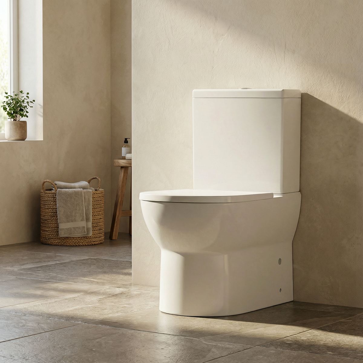 Sealey Baridi Close-Coupled Toilet with Soft Close Seat, Dual Flush Cistern & Rimless Flush � White DH333