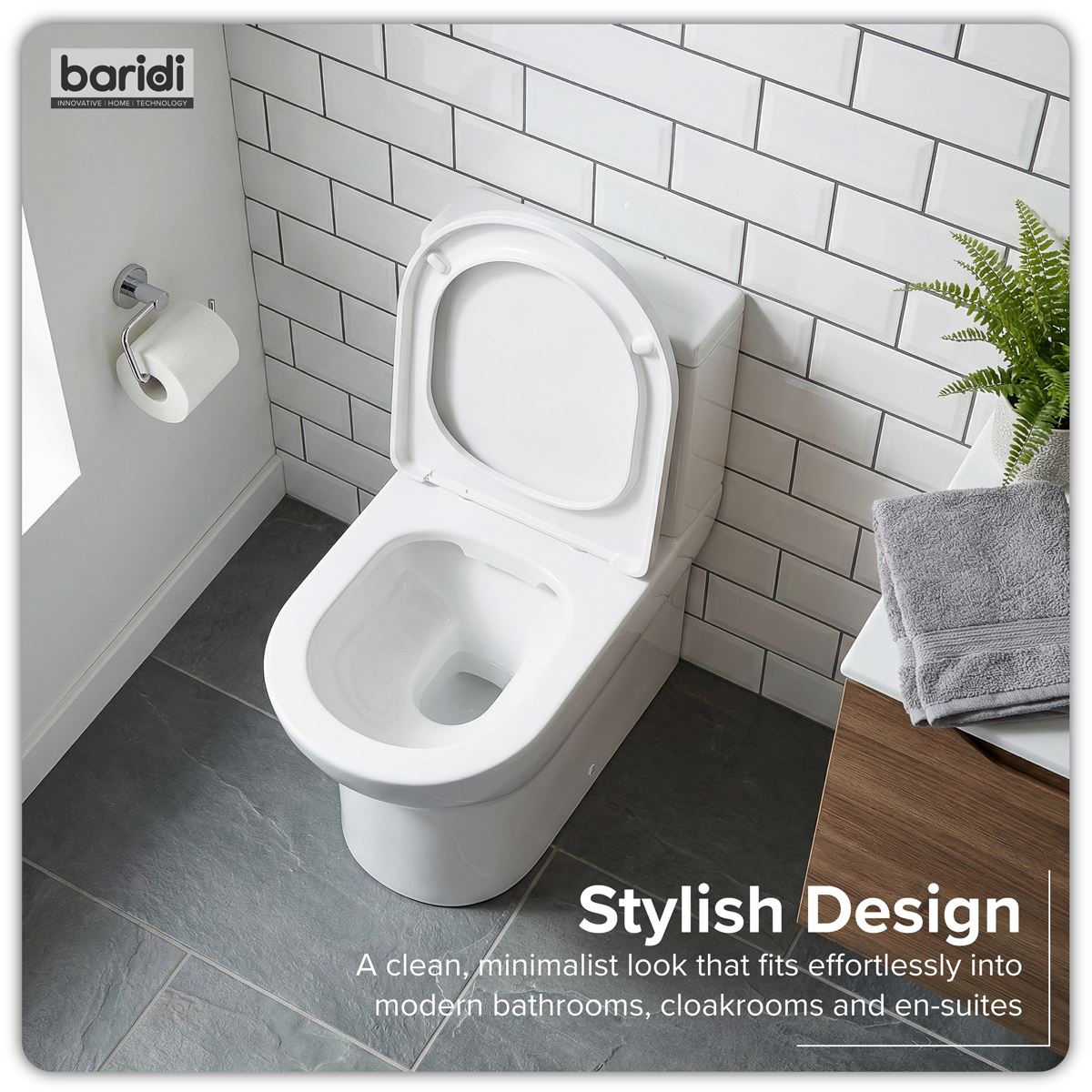 Sealey Baridi Close-Coupled Toilet with Soft Close Seat, Dual Flush Cistern & Rimless Flush � White DH333