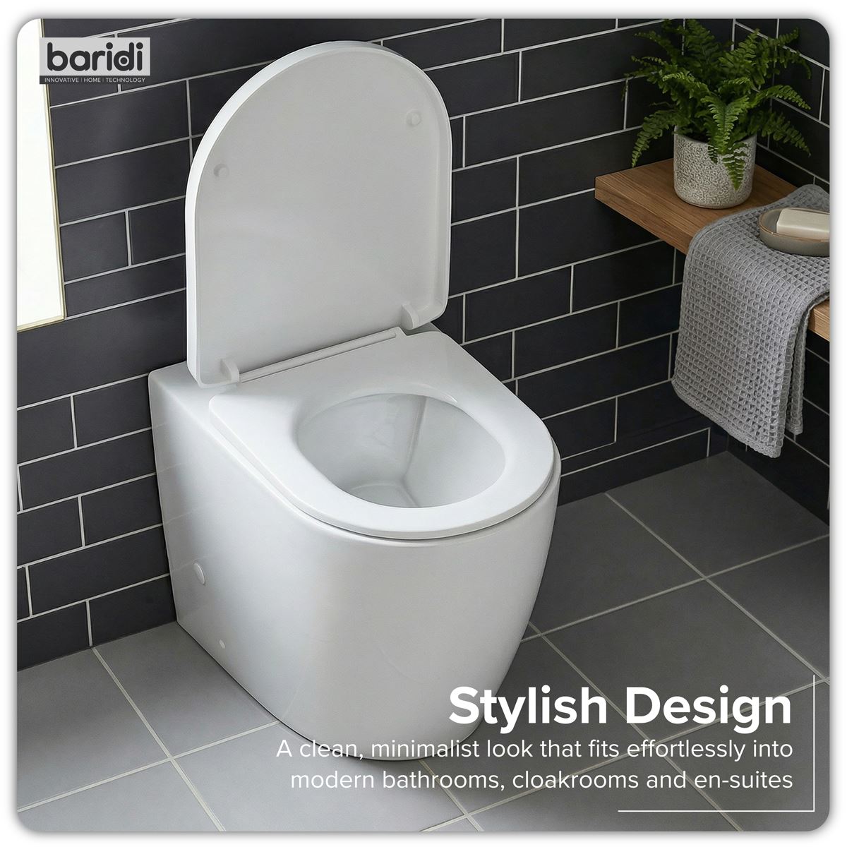 Sealey Back-to-Wall Toilet with Soft Close Seat & Rimless Flush � White DH334