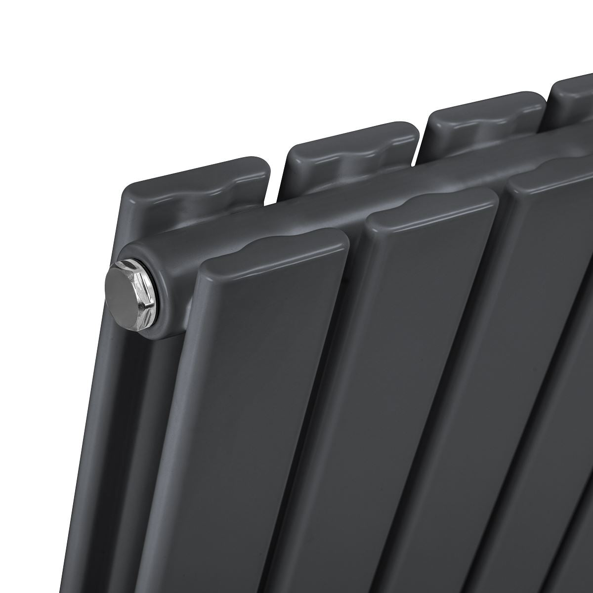 Baridi Horizontal Radiator Contemporary Double Flat 600x700mm Anthracite DH340