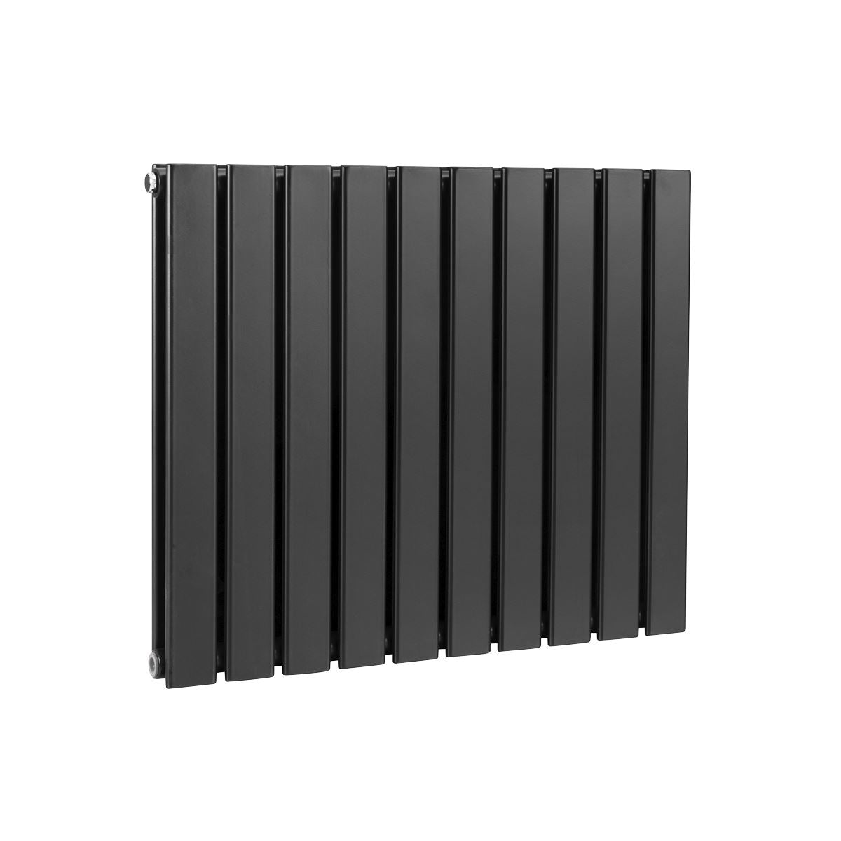 Baridi Horizontal Radiator Contemporary Double Flat Panel 600x700mm Black DH345