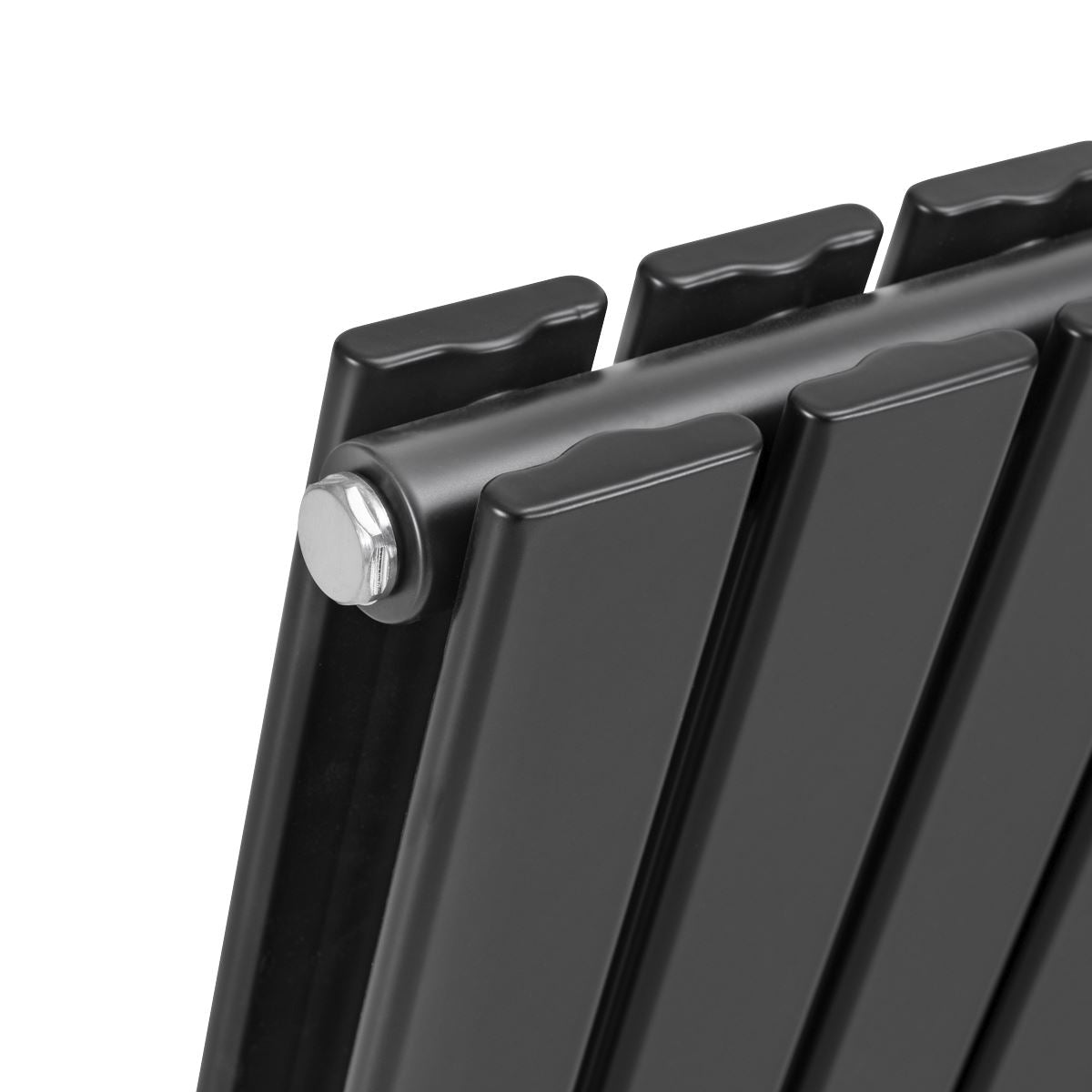 Baridi Horizontal Radiator Contemporary Double Flat Panel 600x700mm Black DH345
