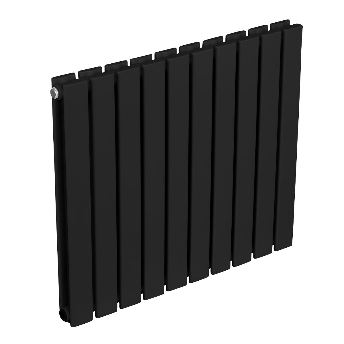 Baridi Horizontal Radiator Contemporary Double Flat Panel 600x700mm Black DH345