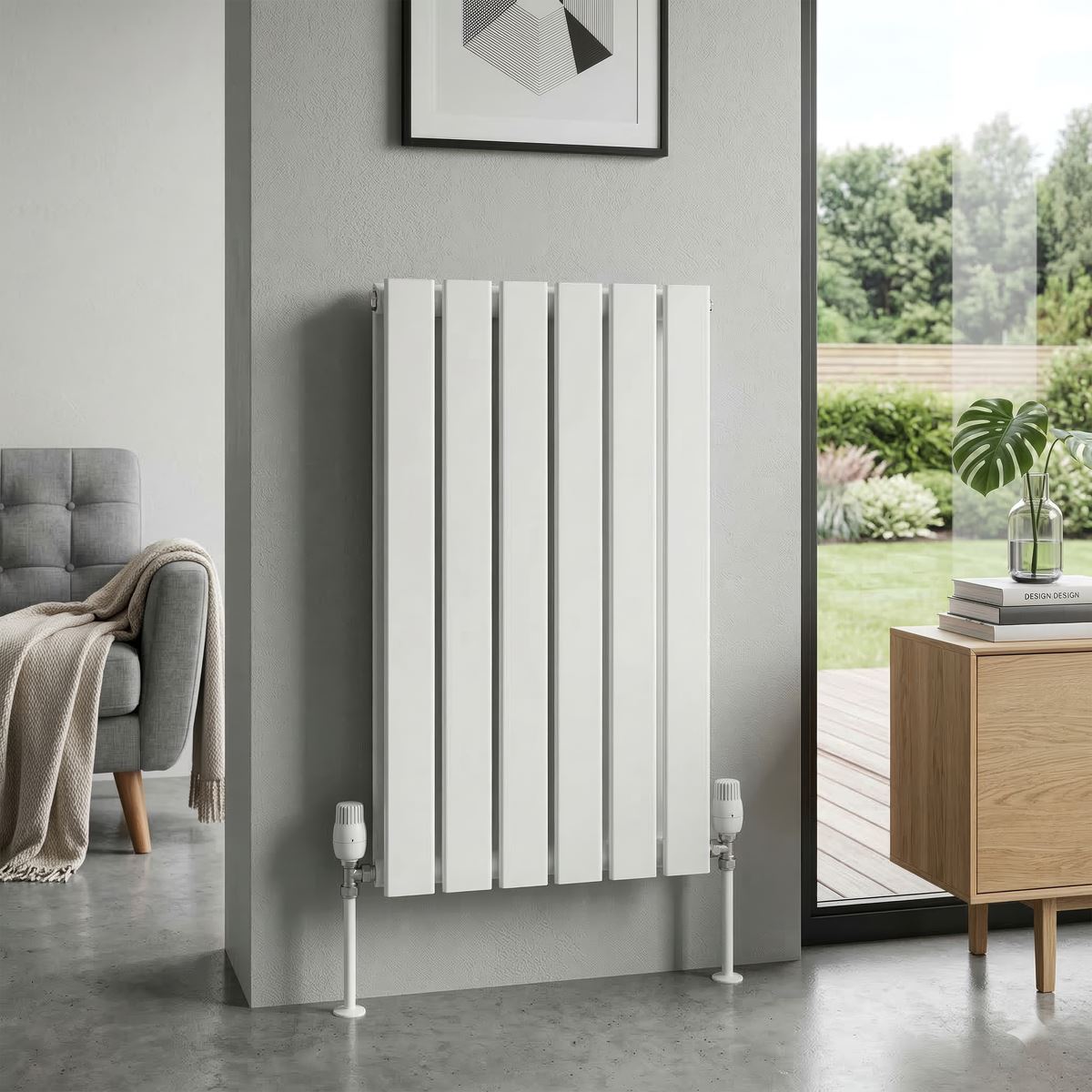 Baridi Horizontal Radiator Contemporary Double Flat Panel 600x420mm White DH348