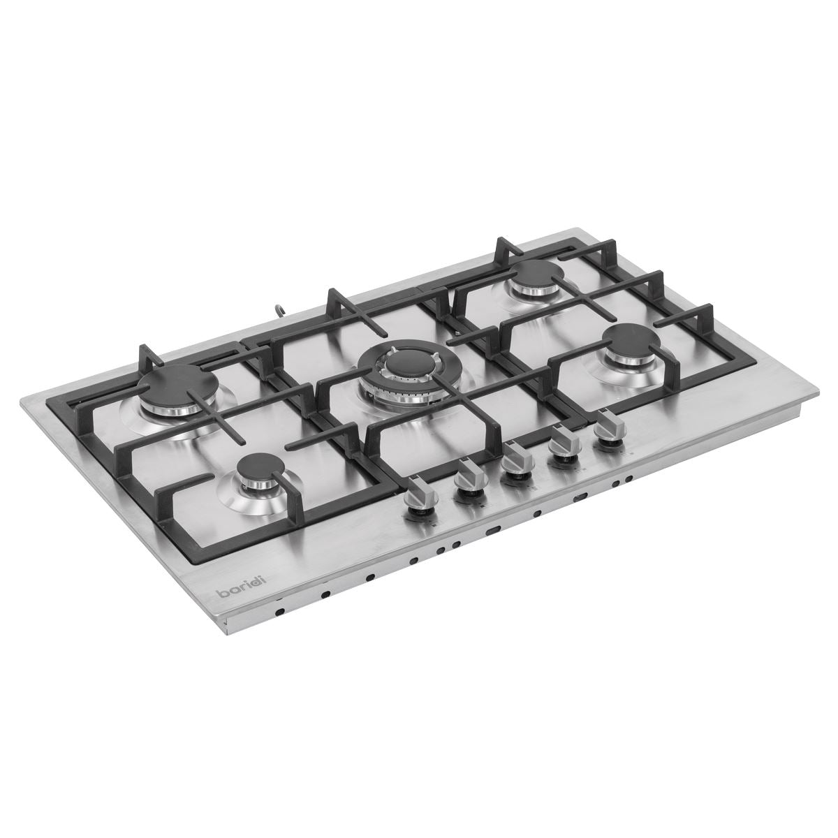 Sealey Baridi 90cm Gas Hob Stainless Steel with 5 Burners, Cast Iron Supports & Auto Ignition 11kW DH382