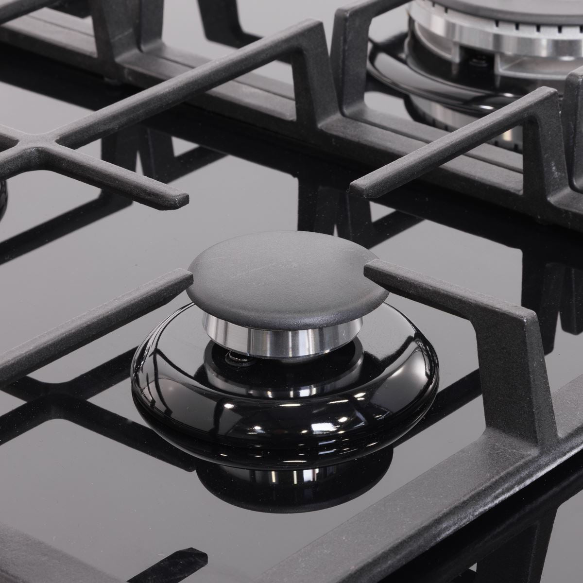 Sealey Baridi 90cm Gas Hob Black Glass with 5 Burners, Cast Iron Supports & Auto Ignition 11kW DH383
