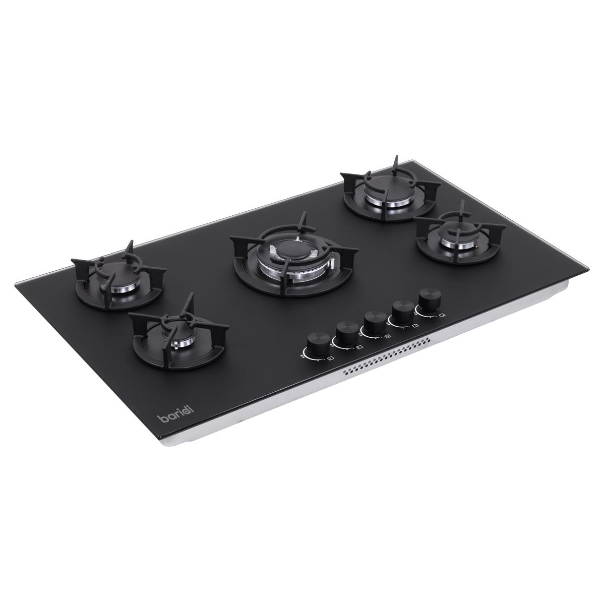Sealey Baridi 90cm Gas Hob Matt Black 5 Burners Cast Iron Supports & Auto Ignition 10.4kW DH385