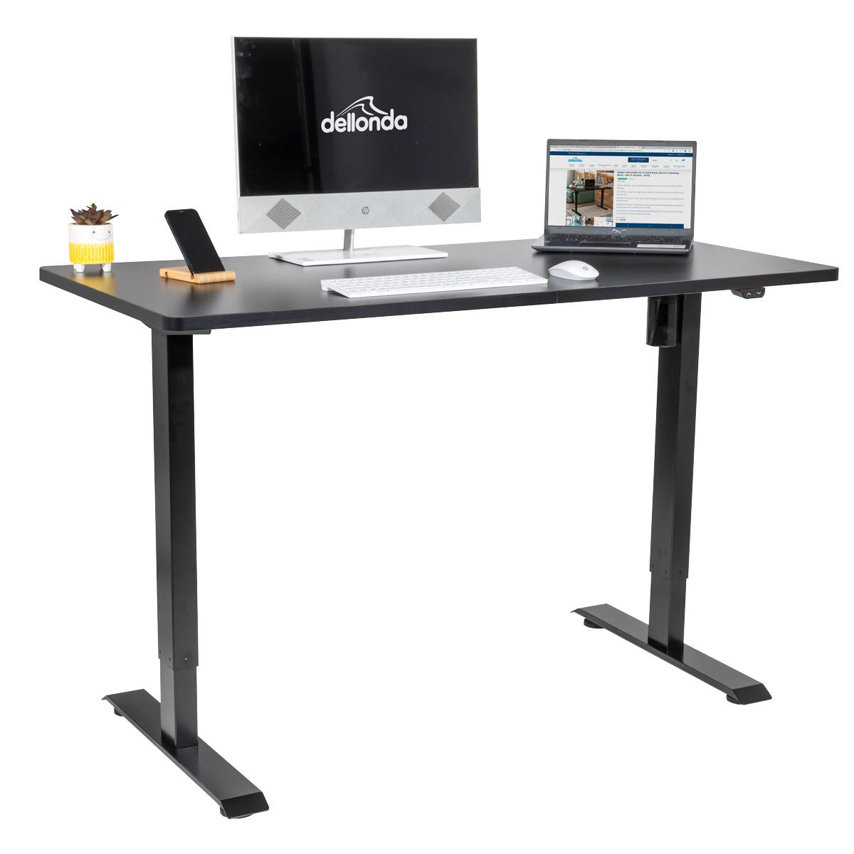 Sealey Dellonda Black Electric Height Adjustable Standing Desk, Quiet, Home Office, 1400x700mm DH38