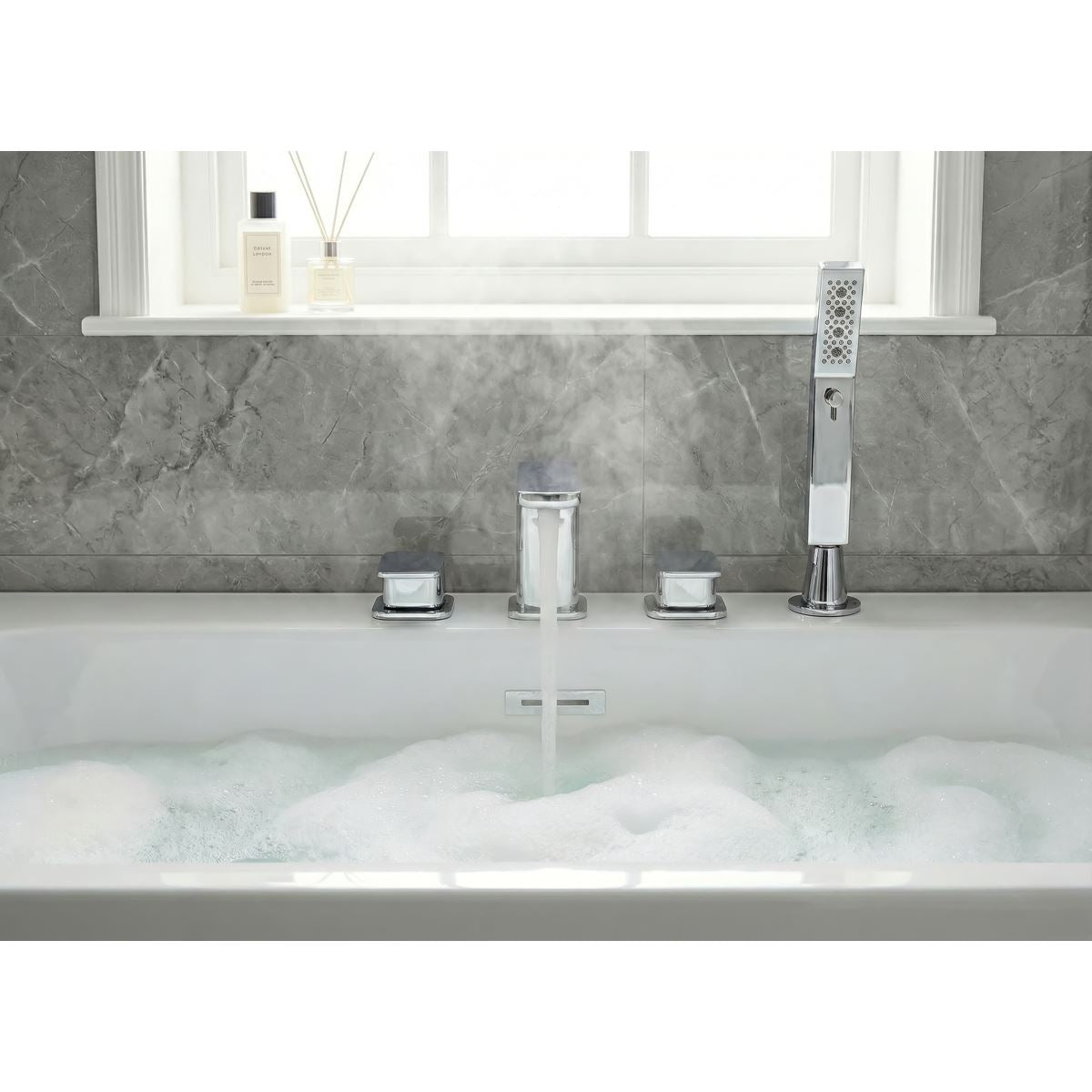 Sealey Baridi Bath Mixer Tap with Shower Chrome Deck-Mounted DH398