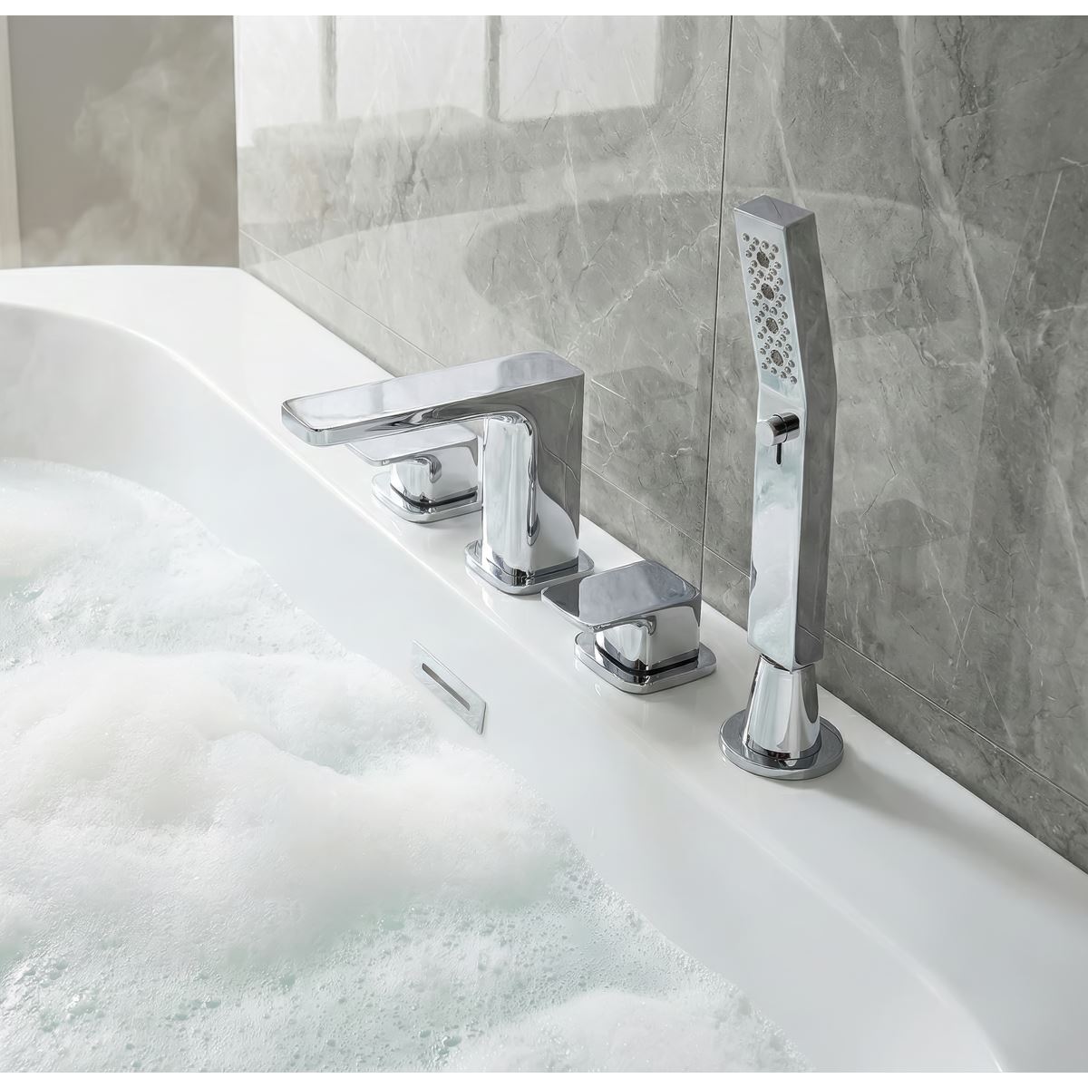 Sealey Baridi Bath Mixer Tap with Shower Chrome Deck-Mounted DH398