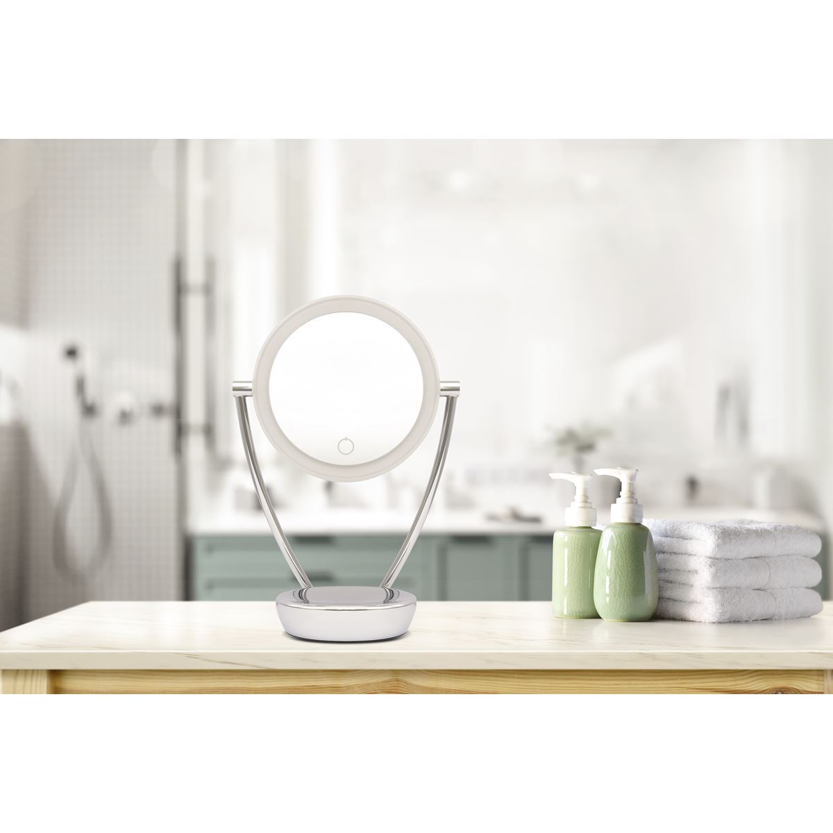 Sealey Dellonda 7.5" Double-Sided LED Vanity Mirror Touch Dimmable Battery DH3