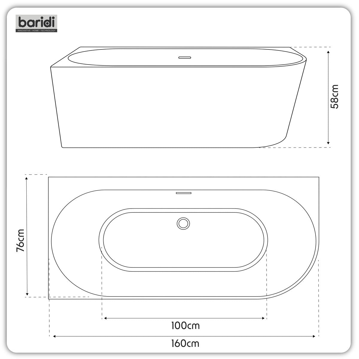 Sealey Baridi Left-Hand Corner Slim Rim Bath with Overflow System 160cm � Gloss White DH424