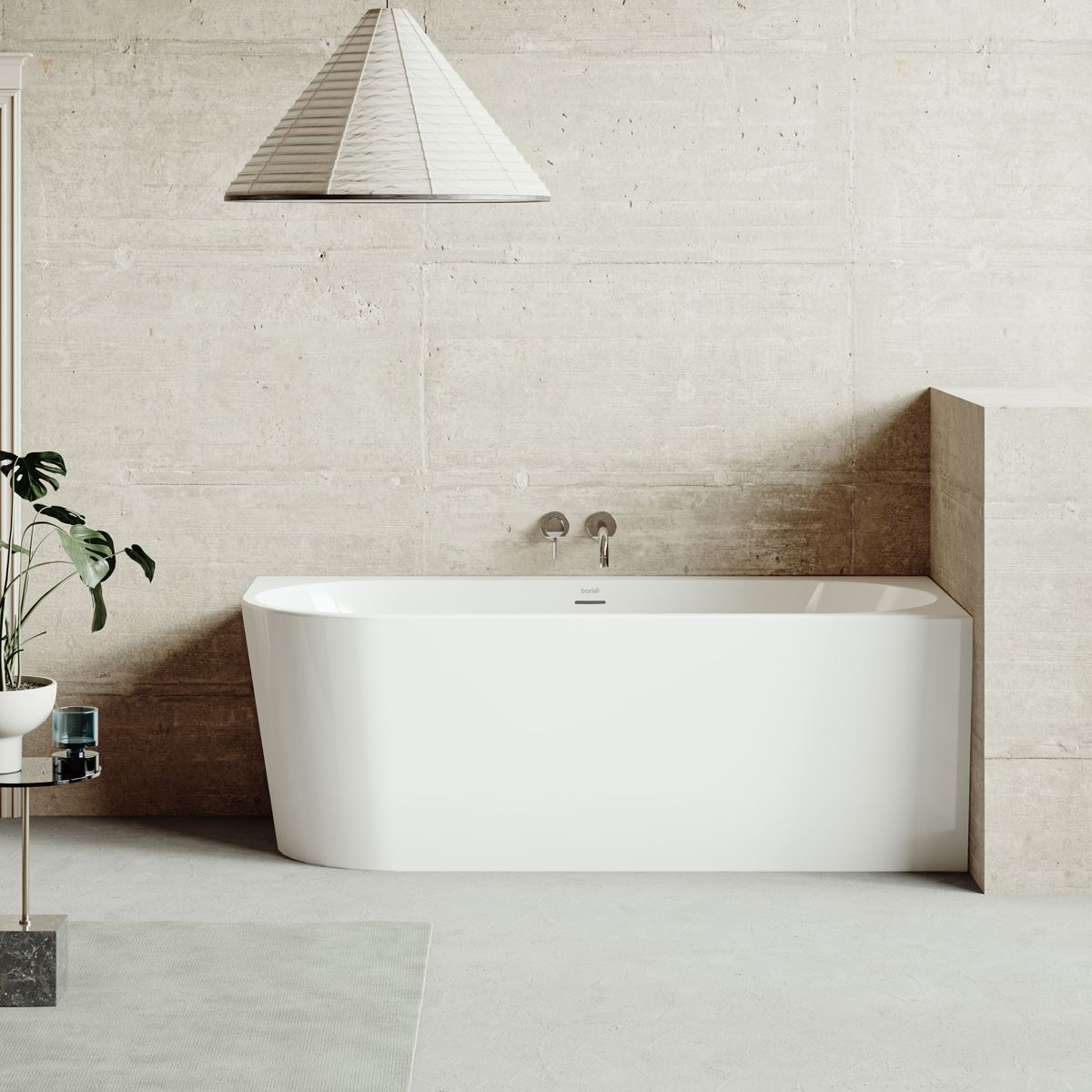 Sealey Baridi Right-Hand Corner Slim Rim Bath with Overflow System 160cm � Gloss White DH427