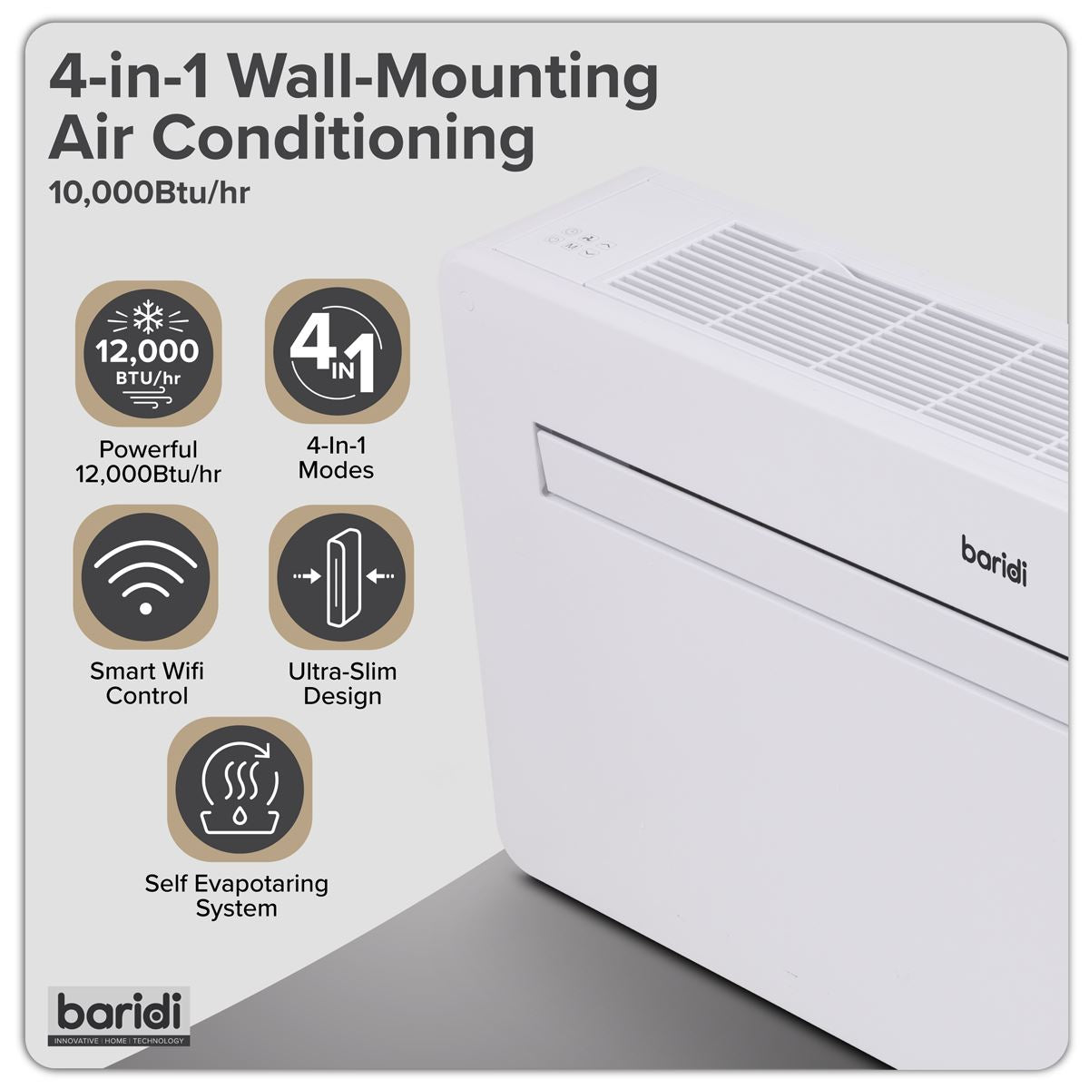 Sealey Baridi Air Conditioning Unit 4-in-1 12000Btu White DH433