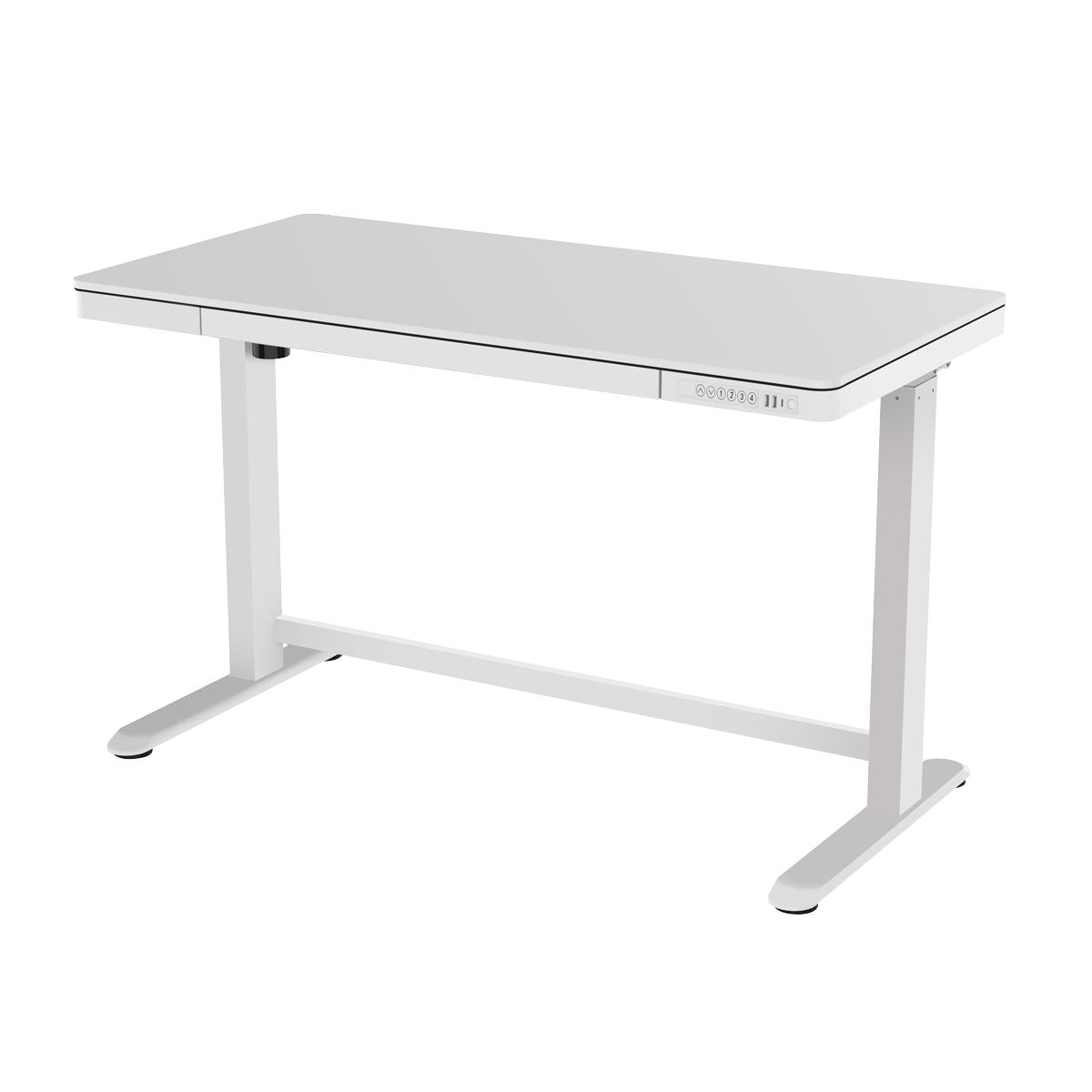 Dellonda White Electric Adjustable Standing Desk USB & Drawer 1200 x 600mm DH54